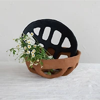 Hello Honey® 13" Black Handmade Paper Mache Basket