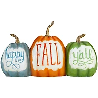 Pumpkin Trio Happy Fall Y'all Autumn Harvest Sign
