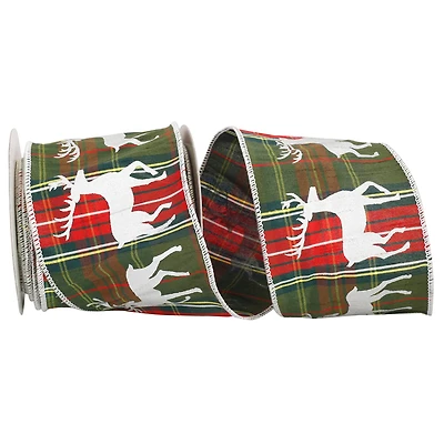Reliant 4" x 10yd. Deer Plaid Dupioni Wired Ribbon
