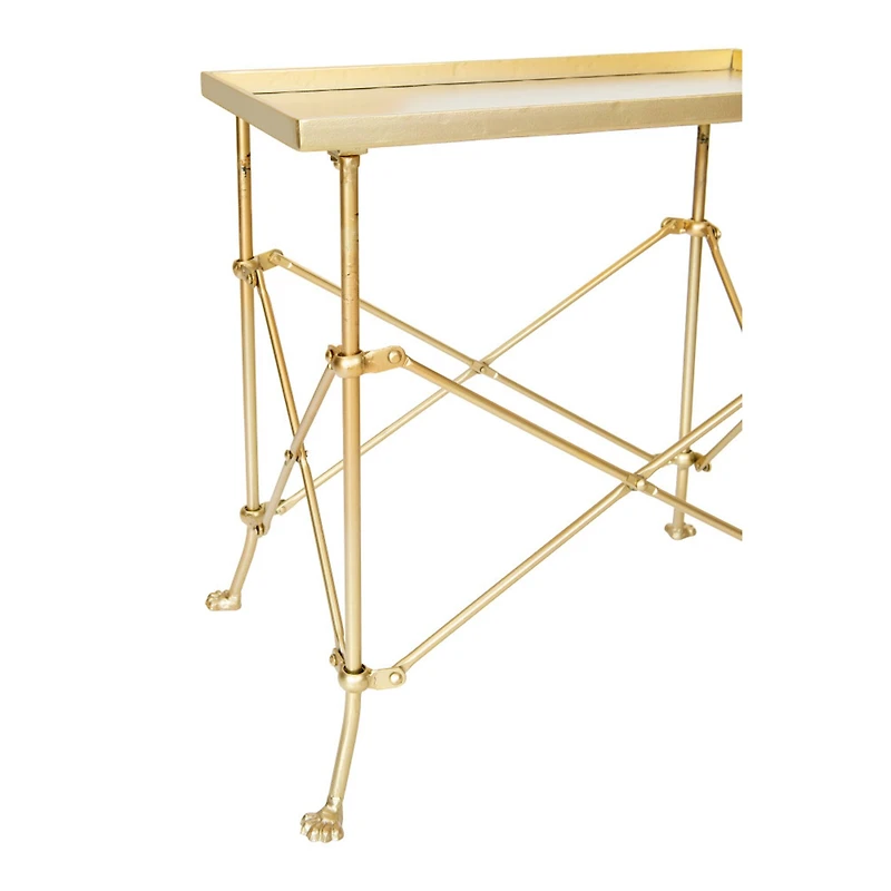 Hello Honey® 20" Gold Tray-Style Rectangle Metal Accent Table