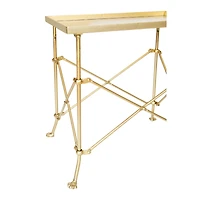 Hello Honey® 20" Gold Tray-Style Rectangle Metal Accent Table