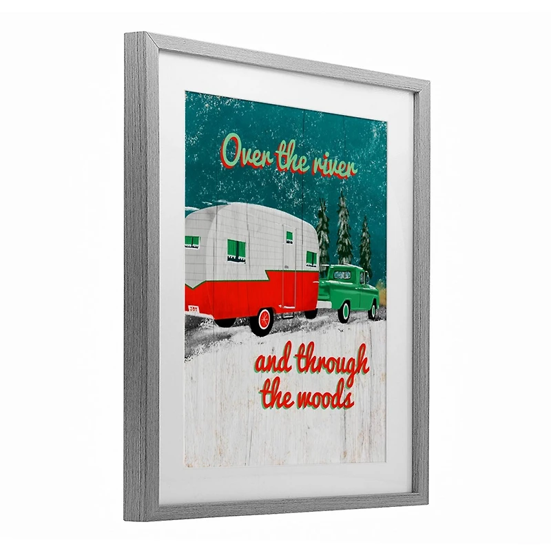 Stupell Industries Rustic Christmas Road Trip Framed Print Under Glass Wall Art