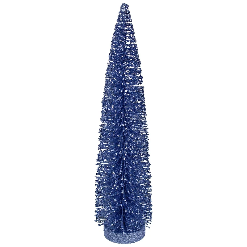 12" Blue Glitter Sisal Christmas Tree Tabletop Décor