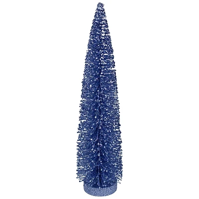 12" Blue Glitter Sisal Christmas Tree Tabletop Décor