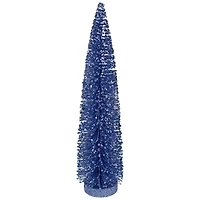 12" Blue Glitter Sisal Christmas Tree Tabletop Décor