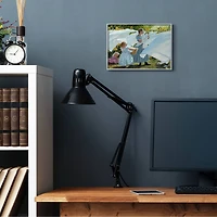 Stupell Industries Farm Children Doing Laundry Wall Art in Gray Frame