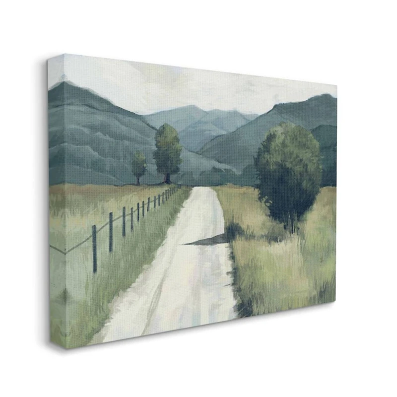 Stupell Industries Green & Blue Farmland Fields Landscape Painting Design Canvas Wall Art