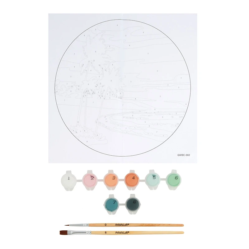 Sunset Beach Paint-by-Number Round Plywood Surface Kit by Artist's Loft®