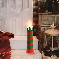 24" Red & Green Blow Mold Stripe Candle