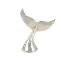 Silver Aluminum Coastal Whale Fluke Sculpture Set