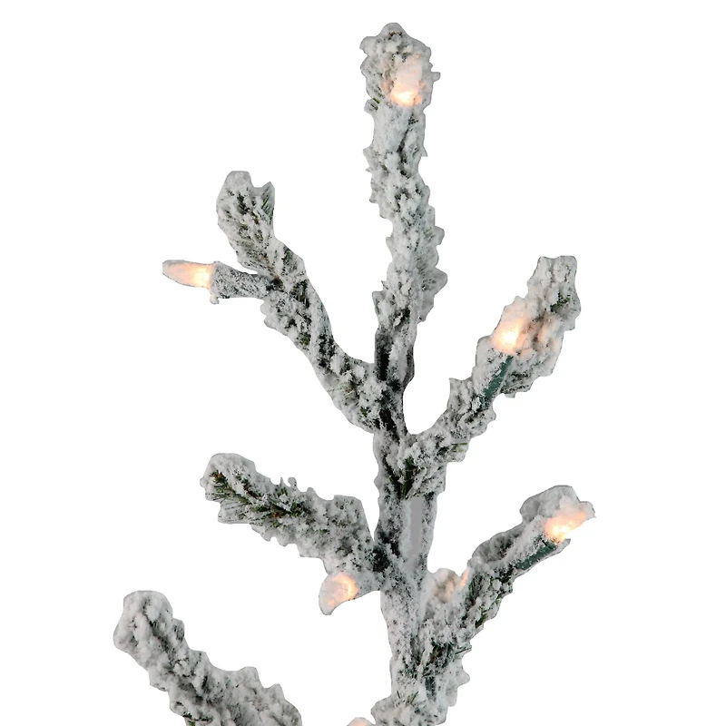 3ft. Pre-Lit Flocked Alpine Twig Artificial Christmas Tree, White Lights