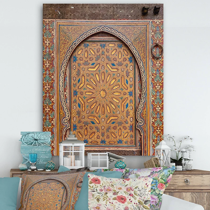 Designart - Ancient Door Painting Morroco