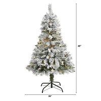 4ft. Pre-Lit White River Mountain Pine Artificial Christmas Tree, Clear LED Lights