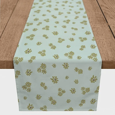 90" Daisy Pattern Cotton Twill Table Runner