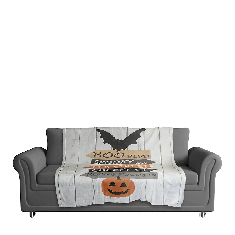 Halloween Street Names Sherpa Fleece Blanket
