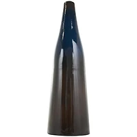 20.25" Blue & Brown Ombre Metal Vase