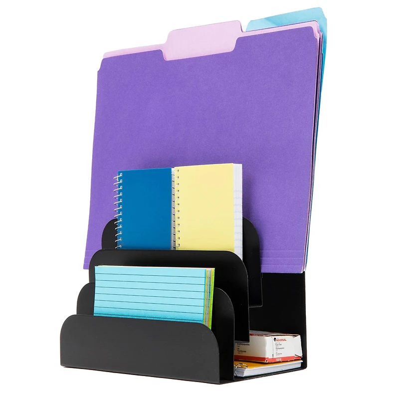 Mind Reader Black Incline Vertical Desk Organizer