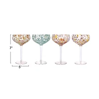 Hello Honey® 7" Speckle Round Stemmed Champagne Coupe Glass Set