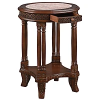 Design Toscano 2ft. Balfour Colonnade Marble-Topped Hardwood Side Table