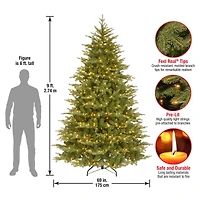 9ft. Pre-Lit Feel-Real® Nordic Spruce® Medium Artificial Christmas Tree, Clear Lights
