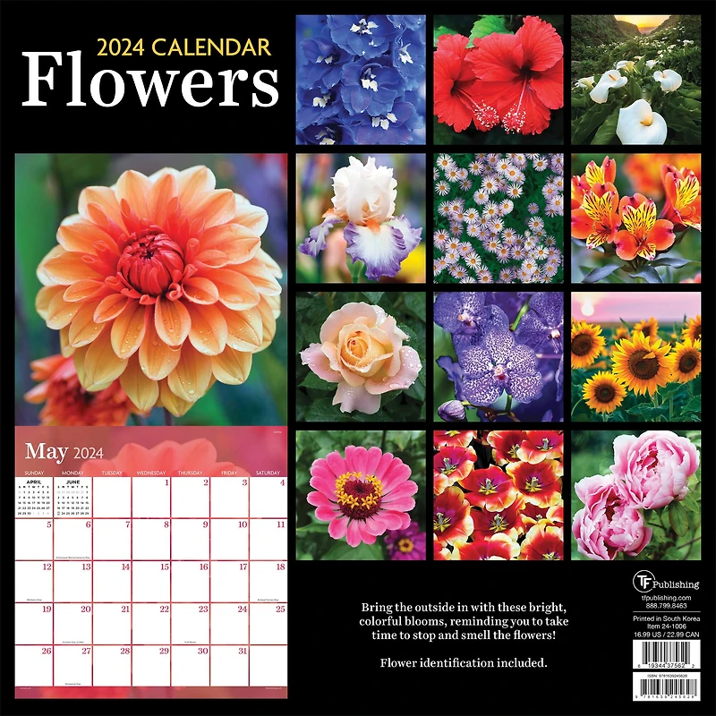 TF Publishing 2024 Flowers Wall Calendar