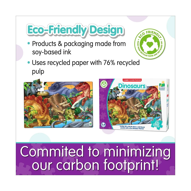 Jumbo Floor Puzzle - Dinosaurs: 50 Pcs