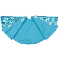20" Blue Sequin Snowflake Pattern Mini Christmas Tree Skirt