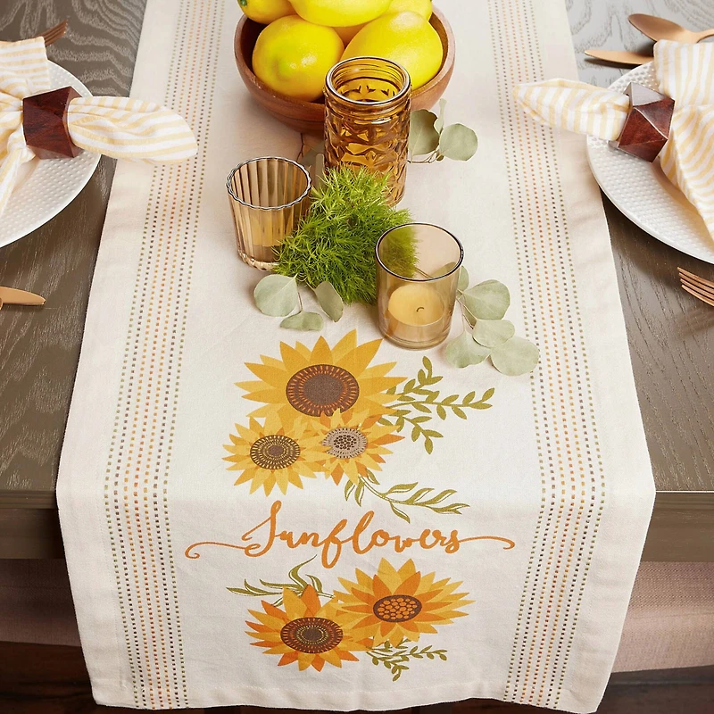 DII® 108" Sunflowers Print Table Runner
