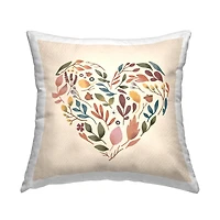 Stupell Industries Autumnal Botanicals Heart Shape Throw Pillow