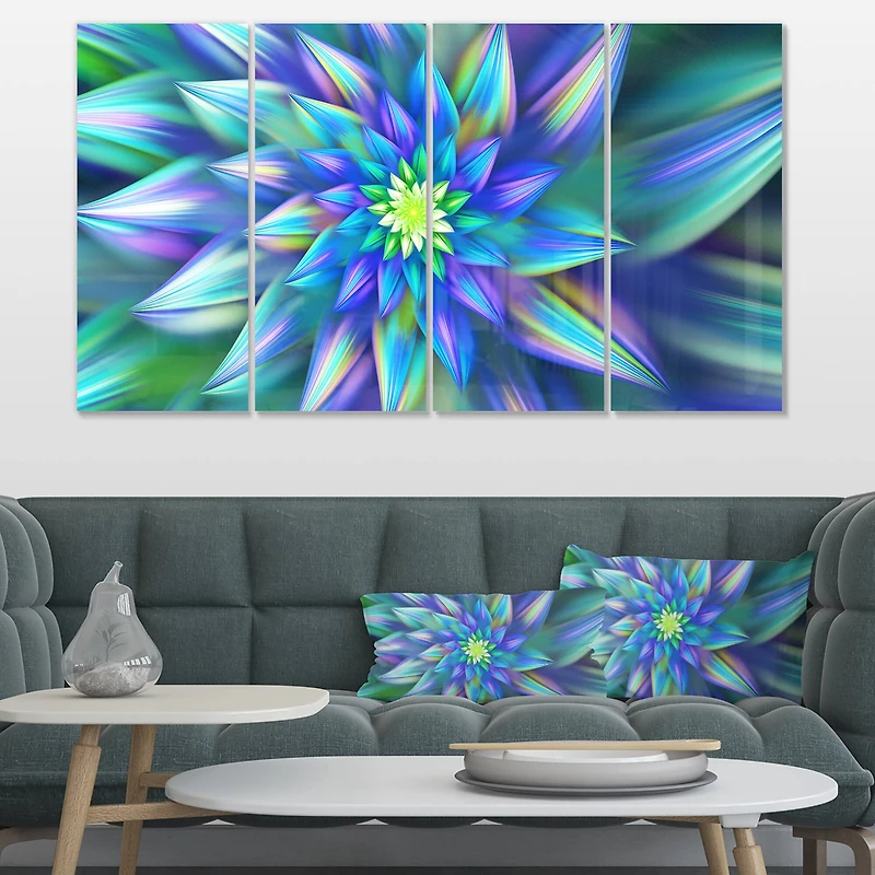 Designart - Huge Light Blue Fractal Flower