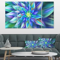 Designart - Huge Light Blue Fractal Flower