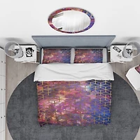 Designart 'Dark Yellow Cubes on Cosmic Background' Modern & Contemporary Bedding Set