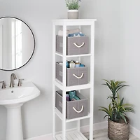 Honey Can Do Heather Gray Large Fabric Storage Bins with Handles, 3ct.