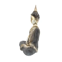 Brass Bohemian Polystone Sculpture, Buddha 16" x 12" x 6"