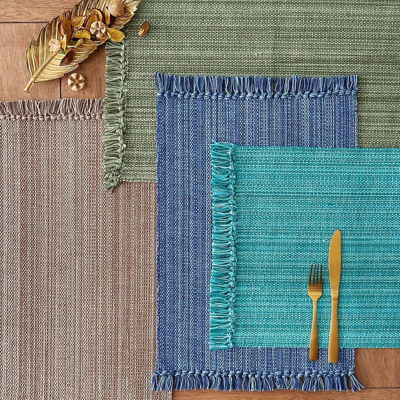 DII® Variegated Fringe Cotton Placemats