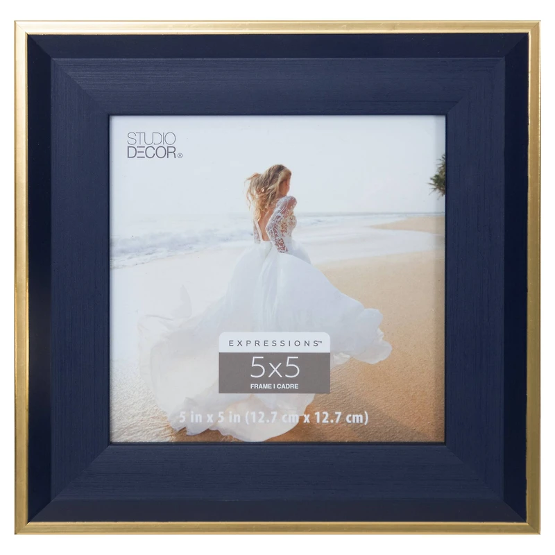 Expressions™ Navy Blue Frame with Gold Trim by Studio Décor®