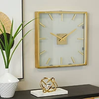 20" Gold Stainless Steel Wall Clock with Clear Face