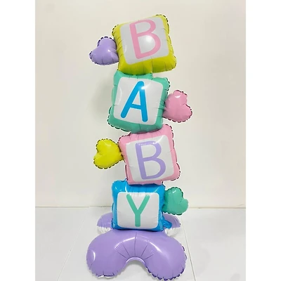 Wizardi Gender Reveal Standing Foil Balloon Decoration