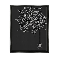 Stupell Industries Casual Black Hanging Spider Web Framed Floater Canvas Wall Art
