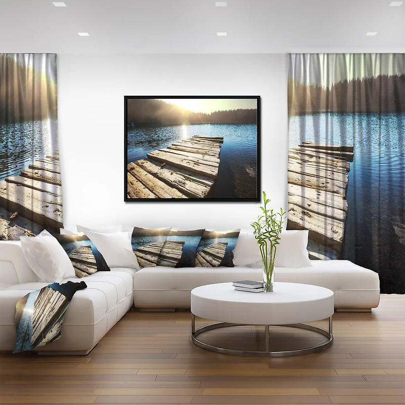 Designart - Large Wooden Pier into the Lake