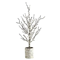 24" Unlit Snowed Twig Artificial Christmas Tree in Decorative Planter
