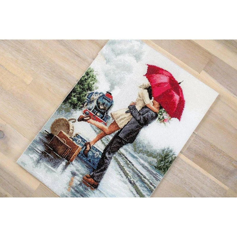 Luca-s Couple On Train Station Counted Cross Stitch Kit