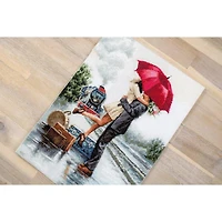 Luca-s Couple On Train Station Counted Cross Stitch Kit