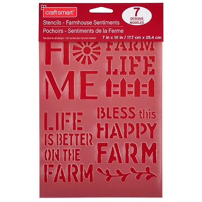 Farmhouse Sentiments Stencils by Craft Smart®, 7" x 10" 