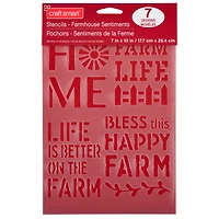 Farmhouse Sentiments Stencils by Craft Smart®, 7" x 10" 