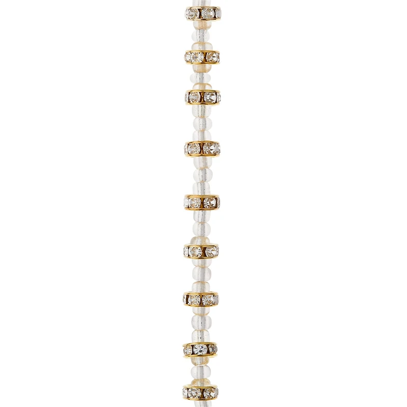12 Pack: Gold Studded Rhinestone Beads, 8mm by Bead Landing™
