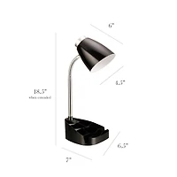 LimeLights 18.5" Gooseneck Organizer Desk Lamp with Tablet Stand