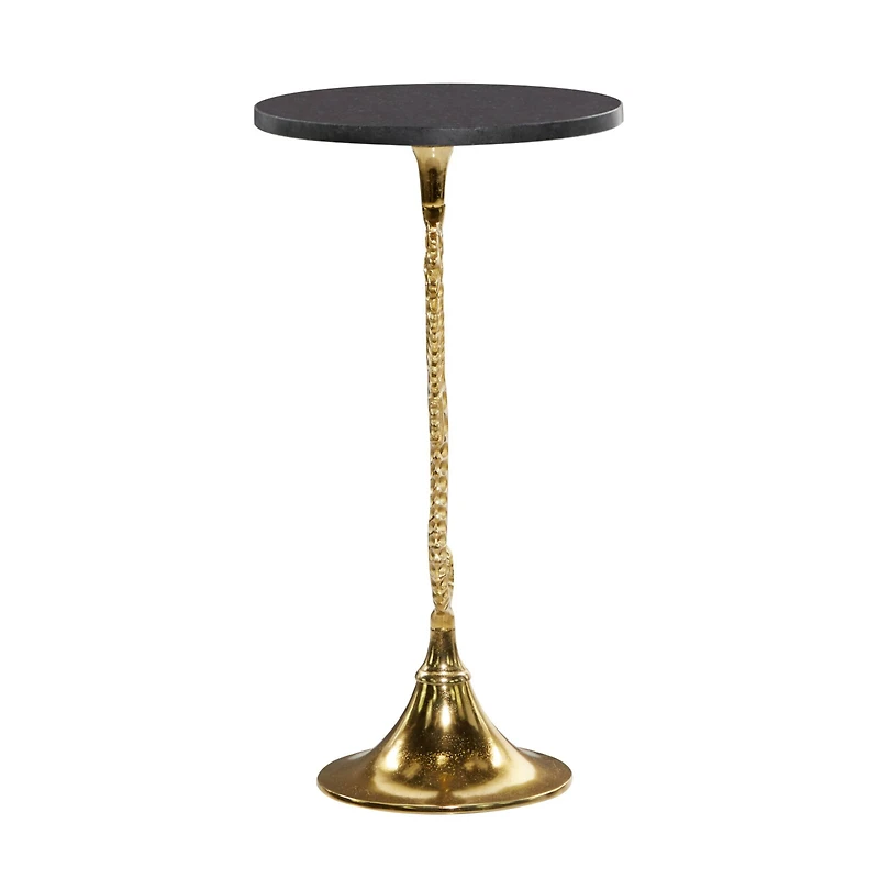 25" Gold Aluminum Coastal Accent Table