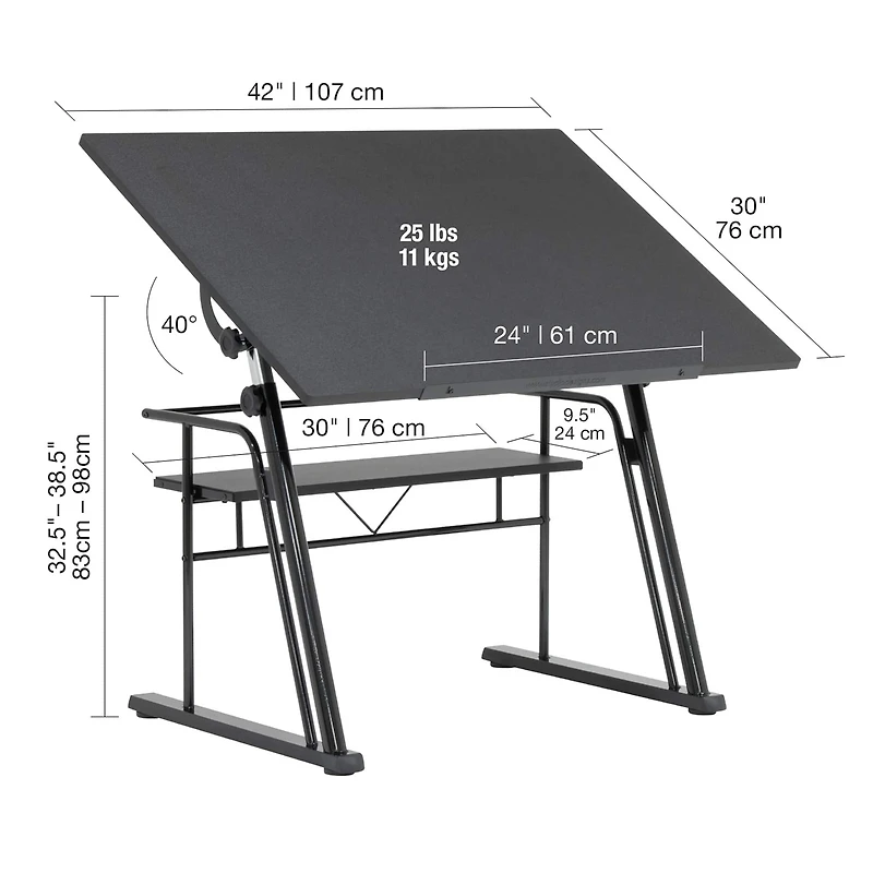 Studio Designs Zenith Height Adjustable Drafting Table