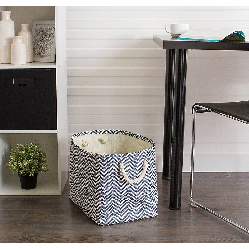 DII® Small Nautical Blue Chevron Rectangular Paper Bin